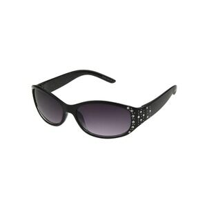 Foster Grant Black with Rhinestones Oval Women's Polarized Sunglasses N10